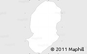Silver Style Simple Map of Mutaho, single color outside