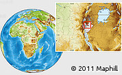 Physical Location Map of Kayanza, highlighted country, within the entire country