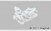 Gray 3D Map of Kirundo, single color outside