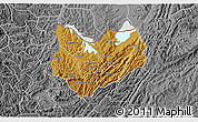 Physical 3D Map of Kirundo, desaturated