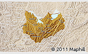 Physical 3D Map of Kirundo, lighten