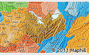 Physical 3D Map of Kirundo, political shades outside