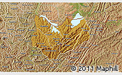 Physical 3D Map of Kirundo, satellite outside
