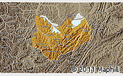 Physical 3D Map of Kirundo, semi-desaturated