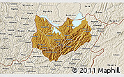 Physical 3D Map of Kirundo, shaded relief outside
