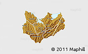 Physical 3D Map of Kirundo, single color outside