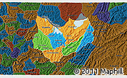 Political 3D Map of Kirundo, darken