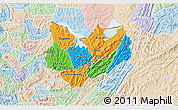 Political 3D Map of Kirundo, lighten