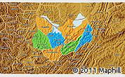 Political 3D Map of Kirundo, physical outside