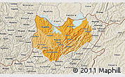 Political Shades 3D Map of Kirundo, shaded relief outside