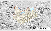 Shaded Relief 3D Map of Kirundo, desaturated
