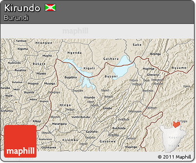 Shaded Relief 3D Map of Kirundo