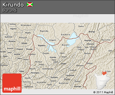 Shaded Relief 3D Map of Kirundo