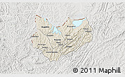 Shaded Relief 3D Map of Kirundo, lighten, semi-desaturated