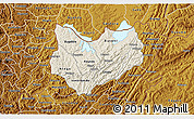 Shaded Relief 3D Map of Kirundo, physical outside