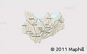 Shaded Relief 3D Map of Kirundo, single color outside