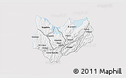 Silver Style 3D Map of Kirundo, single color outside