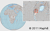 Gray Location Map of Busoni, highlighted country, highlighted parent region, hill shading