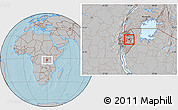 Gray Location Map of Busoni, hill shading