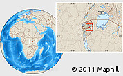 Shaded Relief Location Map of Busoni