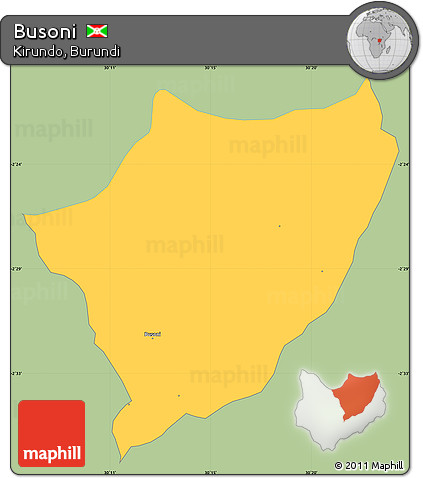 Savanna Style Simple Map of Busoni, single color outside