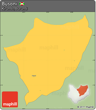 Savanna Style Simple Map of Busoni, single color outside