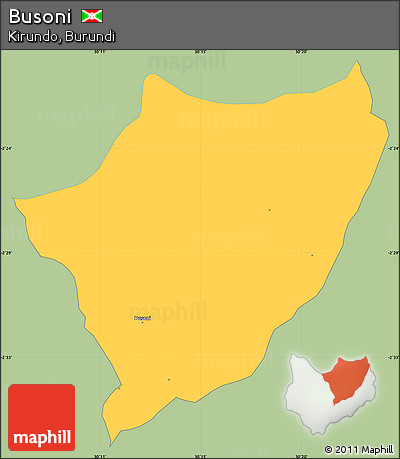 Savanna Style Simple Map of Busoni, single color outside