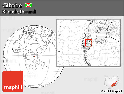 Blank Location Map of Gitobe, highlighted country