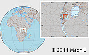 Gray Location Map of Gitobe, highlighted parent region, within the entire country
