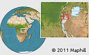 Satellite Location Map of Gitobe, highlighted country, within the entire country