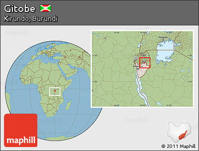 Savanna Style Location Map of Gitobe, highlighted country, highlighted parent region, within the entire country