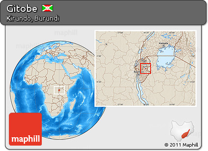Shaded Relief Location Map of Gitobe