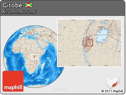 Shaded Relief Location Map of Gitobe