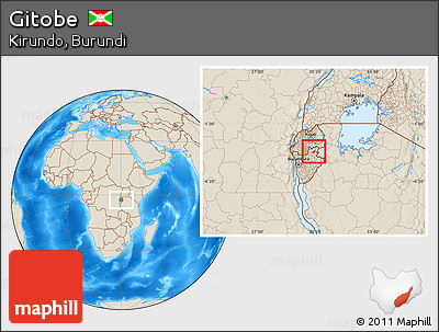 Shaded Relief Location Map of Gitobe
