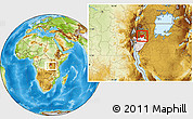 Physical Location Map of Kirundo, highlighted country, within the entire country