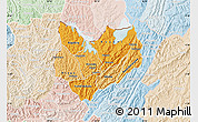Political Shades Map of Kirundo, lighten