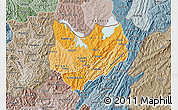 Political Shades Map of Kirundo, semi-desaturated