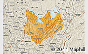 Political Shades Map of Kirundo, shaded relief outside