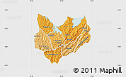 Political Shades Map of Kirundo, single color outside