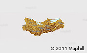 Physical Panoramic Map of Kirundo, cropped outside