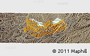 Physical Panoramic Map of Kirundo, semi-desaturated
