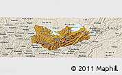 Physical Panoramic Map of Kirundo, shaded relief outside