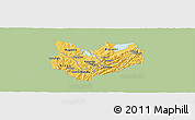 Savanna Style Panoramic Map of Kirundo, single color outside