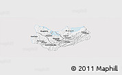 Silver Style Panoramic Map of Kirundo, single color outside