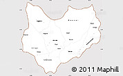 Classic Style Simple Map of Kirundo, cropped outside