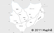 Silver Style Simple Map of Kirundo, single color outside