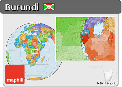 Political Location Map of Burundi