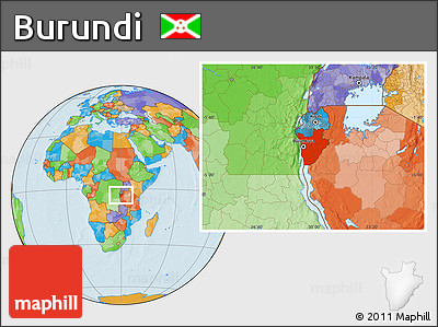 Political Location Map of Burundi