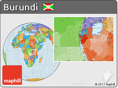 Political Location Map of Burundi
