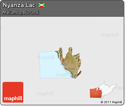 Satellite 3D Map of Nyanza Lac, single color outside